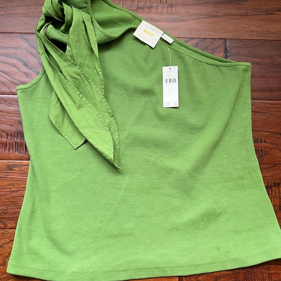 Anthropologie Tops - NWT Maeve by Anthropologie Kelly green XL one shoulder ribbed top